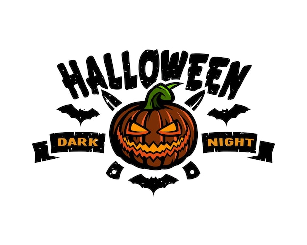 Vector halloween donkere nacht embleem