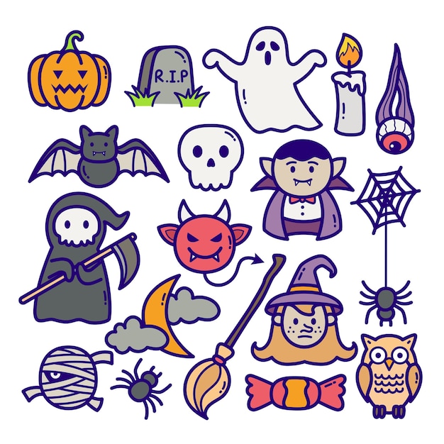 Halloween doodle illustratie