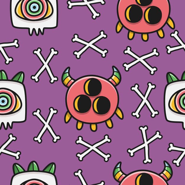 Halloween doodle pattern design