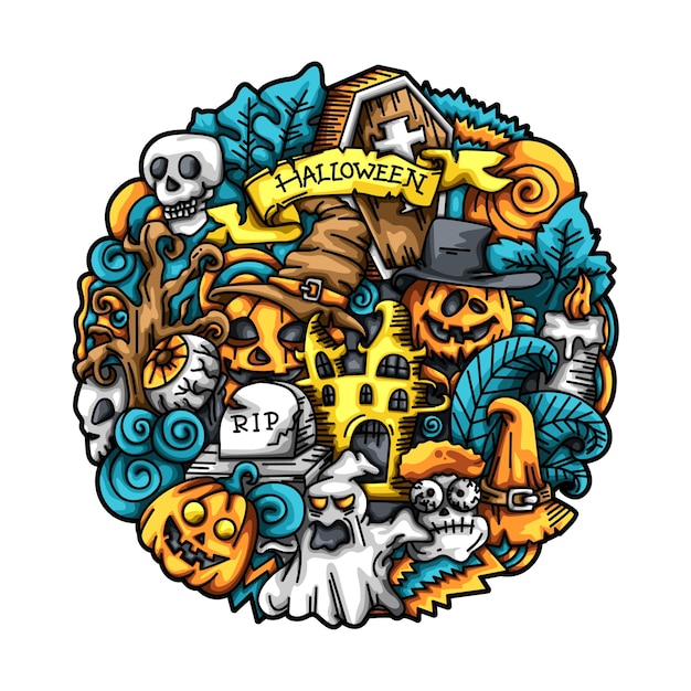 Halloween Doodle Vector Illustration