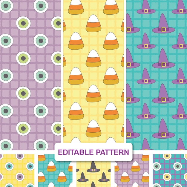 Вектор Хэллоуин doodles editable digital paper pack