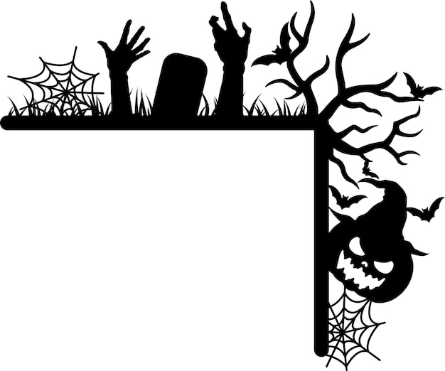 Vector halloween door corner svg design