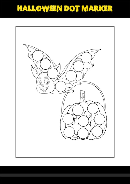 아이들을 위한 할로윈 도트 색칠 페이지 아이들을 위한 라인 아트 색칠 페이지 디자인