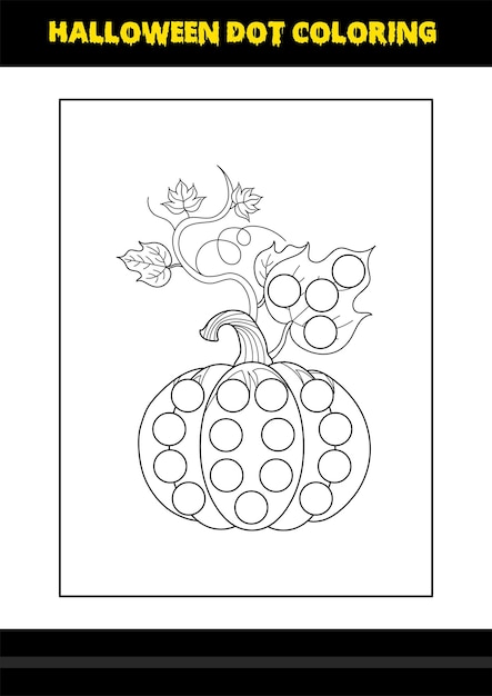 Halloween dot coloring page for kids Line art coloring page design for kids