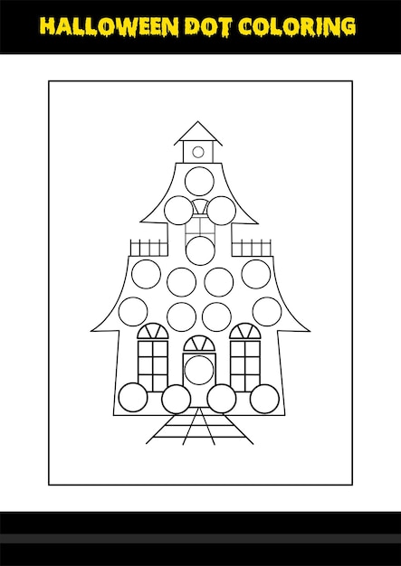 아이들을 위한 할로윈 도트 색칠 페이지 아이들을 위한 라인 아트 색칠 페이지 디자인