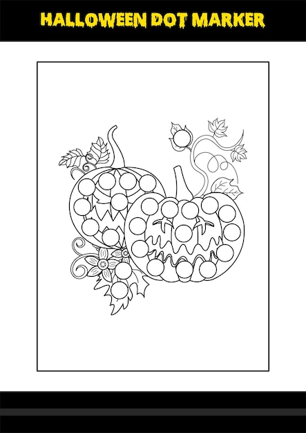Halloween dot coloring page for kids Line art coloring page design for kids