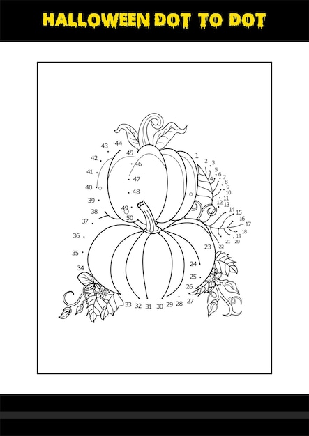 Halloween dot to dot coloring page for kids line art coloring page design for kids