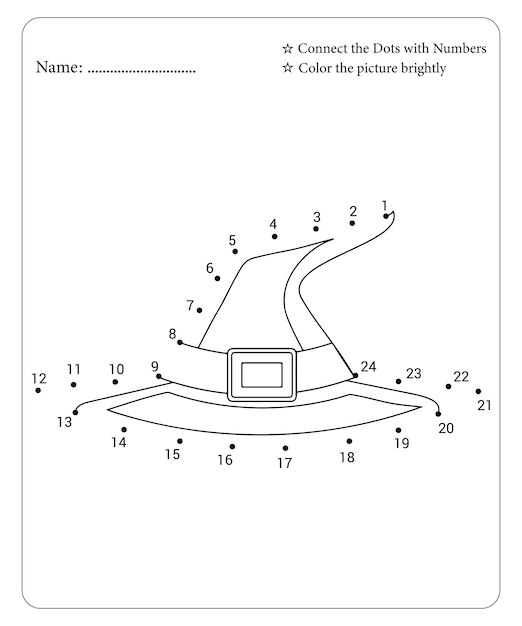 Halloween dot to dot coloring page for kids premium vector