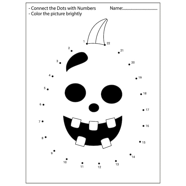 Halloween dot to dot for kids