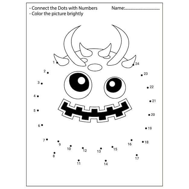 Vector halloween dot to dot for kids