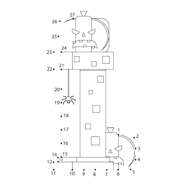 Vettore punto per punto di halloween per i bambini