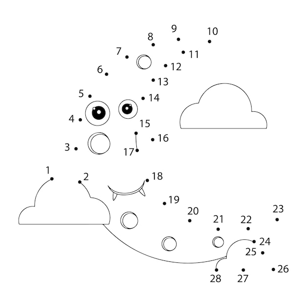 Vector halloween dot to dot for kids