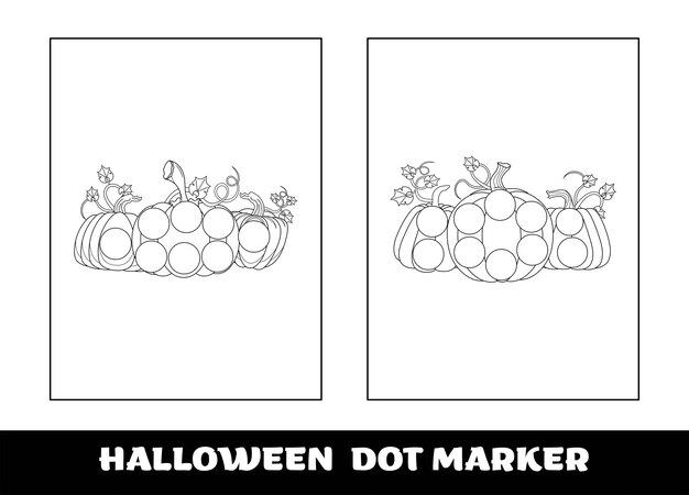 Vector halloween dot marker kleurplaat voor kinderen halloween onderwijsspel voor kleuters