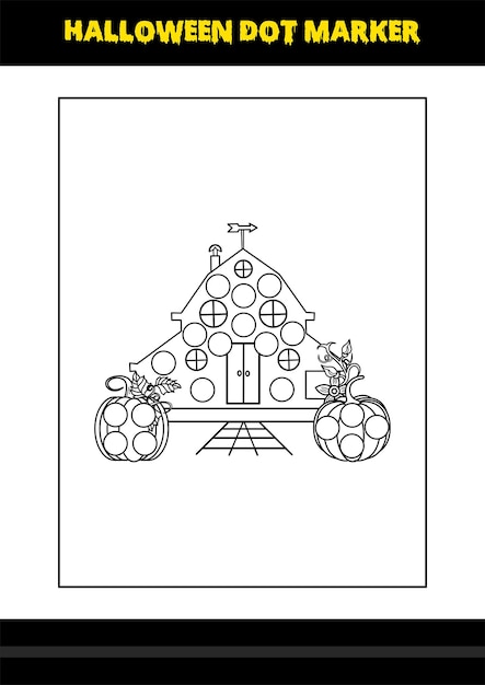 Halloween dot marker kleurplaat voor kinderen Lijntekeningen kleurplaat ontwerp voor kinderen