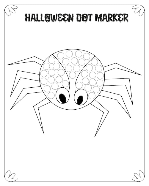 Halloween dot marker kleurplaten voor kinderen premium vector