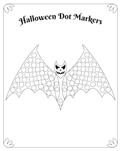 Halloween dot marker kleurplaten voor kinderen premium vector