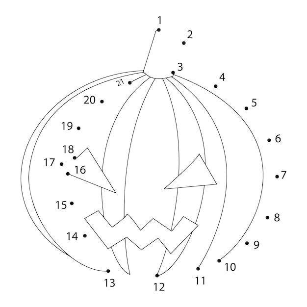 Хэллоуин точка за точкой для детей