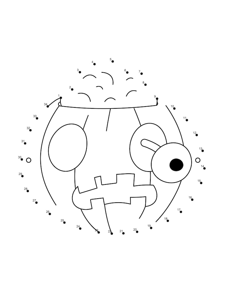 Vector halloween dot to dot kleurplaten halloween connect the dot page