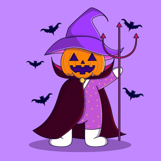 Vector halloween dracula pompoen premium vector