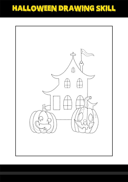 Halloween drawing skill for kids halloween drawing skill coloring page for kids