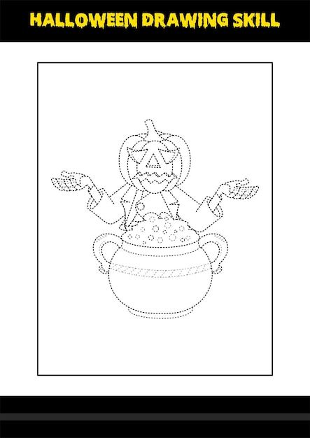Halloween drawing skill for kids Halloween drawing skill coloring page for kids