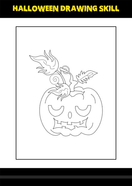 Abilità di disegno di halloween per bambini pagina da colorare di abilità di disegno di halloween per bambini