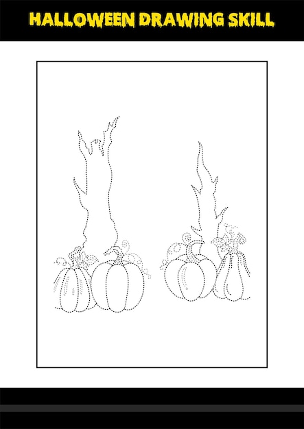 Halloween drawing skill for kids Halloween drawing skill coloring page for kids