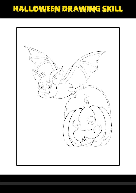 Halloween drawing skill for kids Halloween drawing skill coloring page for kids