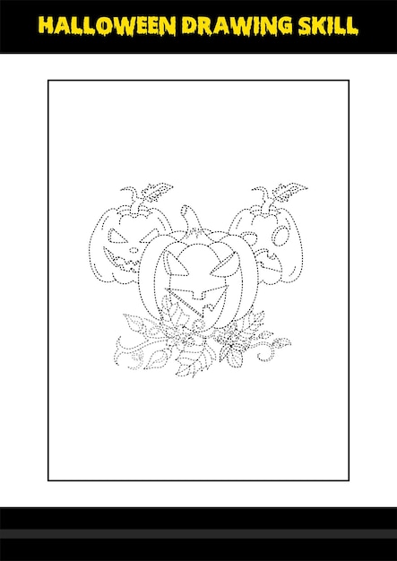 Halloween drawing skill for kids Halloween drawing skill coloring page for kids