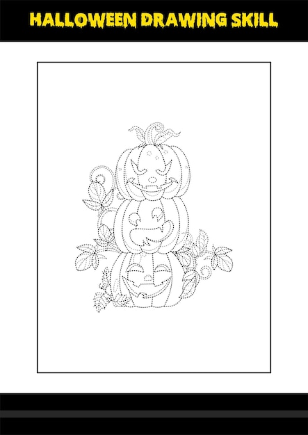 Abilità di disegno di halloween per bambini pagina da colorare di abilità di disegno di halloween per bambini