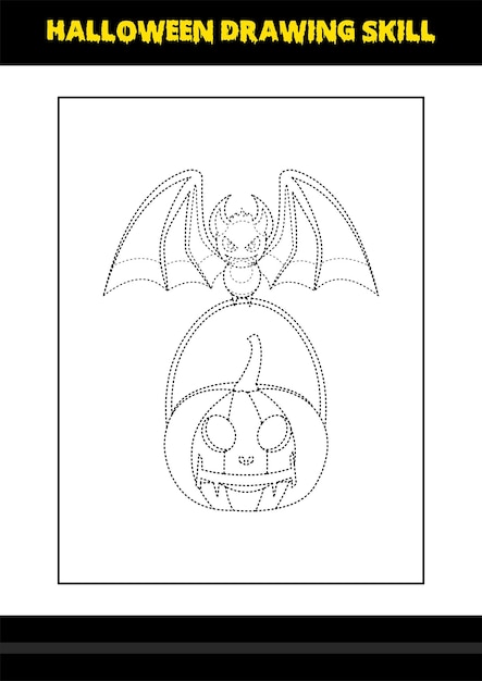 Halloween drawing skill for kids halloween drawing skill coloring page for kids