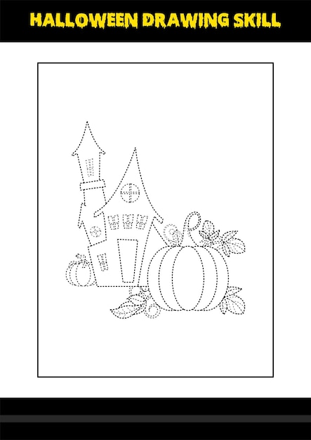 Abilità di disegno di halloween per bambini pagina da colorare di abilità di disegno di halloween per bambini