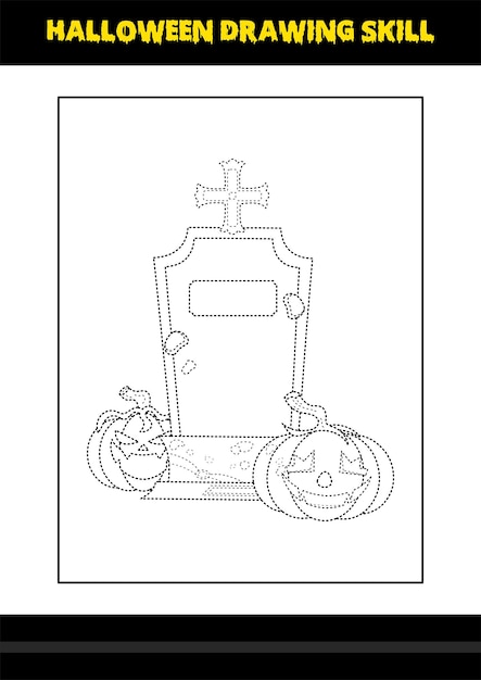 Навык рисования на Хэллоуин для детей Раскраска Навык рисования на Хэллоуин для детей