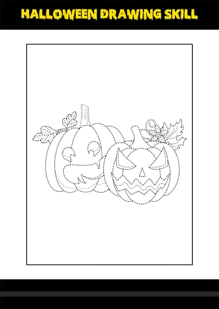 Abilità di disegno di halloween per bambini pagina da colorare di abilità di disegno di halloween per bambini