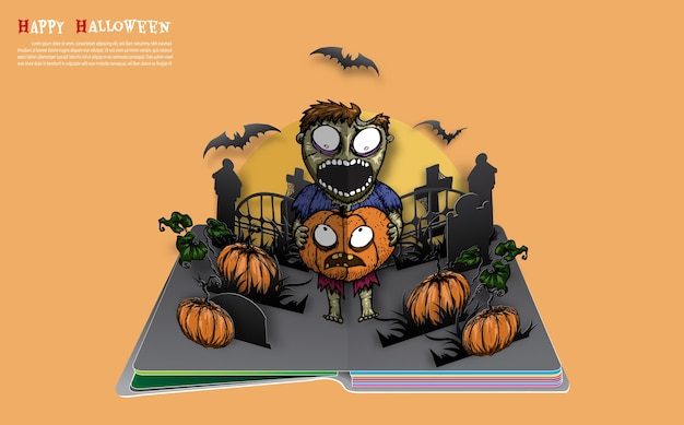 Halloween duikt boek van vector op.