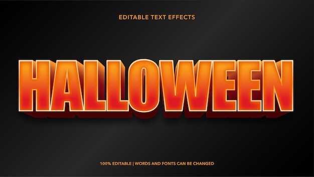 Vettore effetti di testo modificabili di halloween