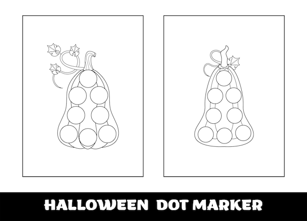 Vector halloween education dot marker coloring page game for preschool children