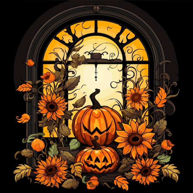 Halloween een griezelige en sombere vectorillustratie rond het thema feest