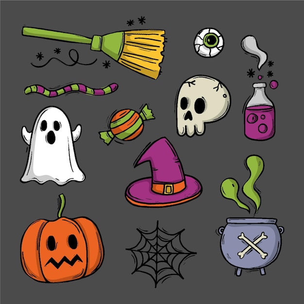 Halloween element collectie ontwerp