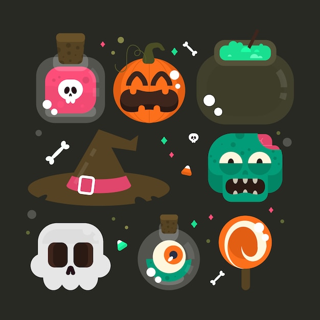 Halloween element-collectie