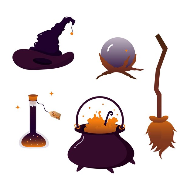 Vector halloween element vector illustration set