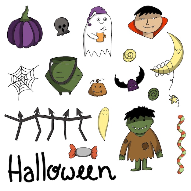 halloween elementen grote set