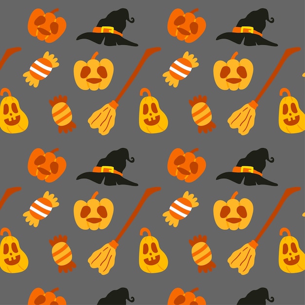 Vector halloween elements pattern.