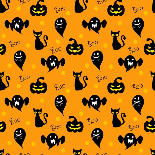 Halloween elements seamless pattern.