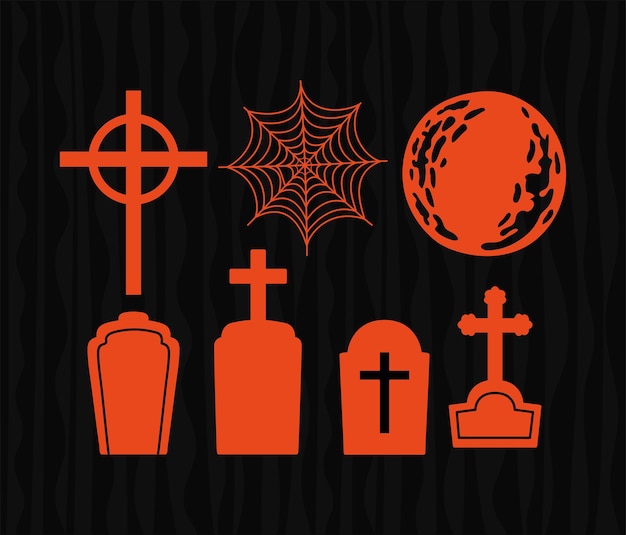 Halloween elements set