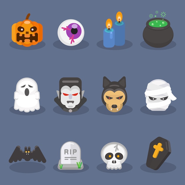 Halloween elements set