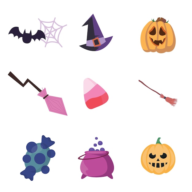 Halloween elements set