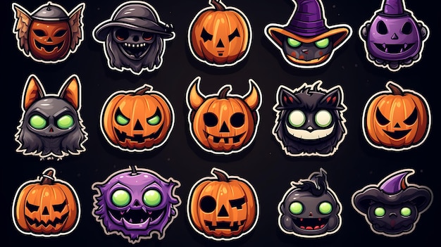 Vector halloween elements