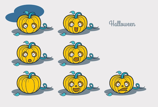 Halloween Emotions characters pumpkin