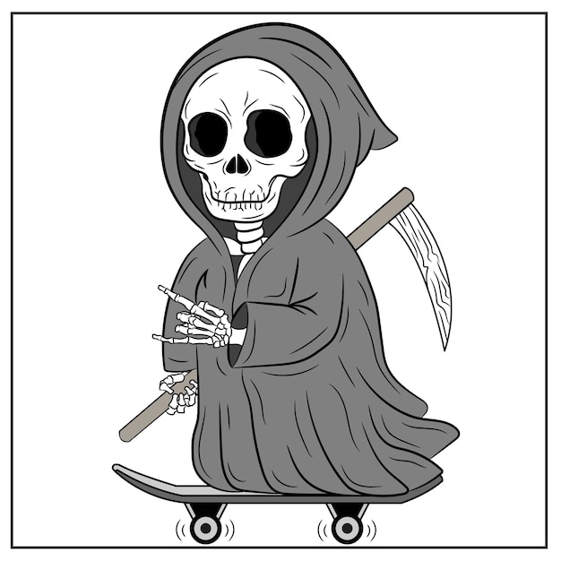 Vector halloween eng cool reaper tekening